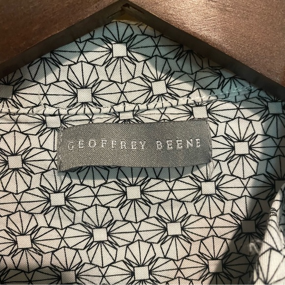 Geoffrey Beene Black and White Casual Button Down Shirt Men’s Size Medium‎ - Picture 3 of 8